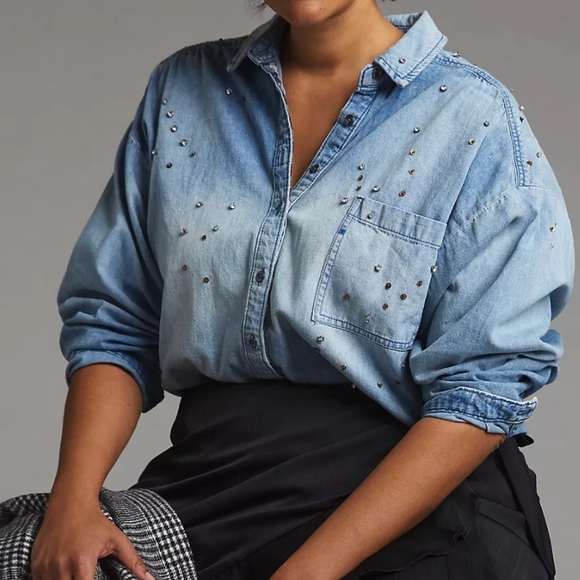 COPY - Pilcro The Bo Boyfriend Buttondown, Anthropologie - Picture 6 of 13